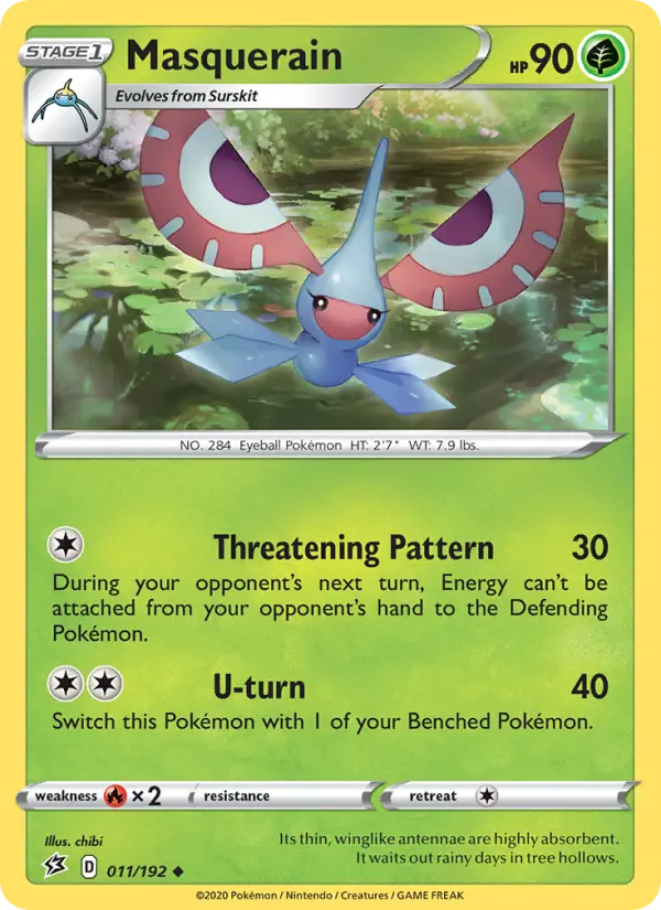 Masquerain Uncommon Pokemon card #11 from Rebel Clash