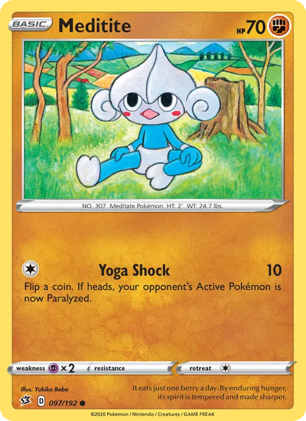 Meditite Common Pokemon card #97 from Rebel Clash