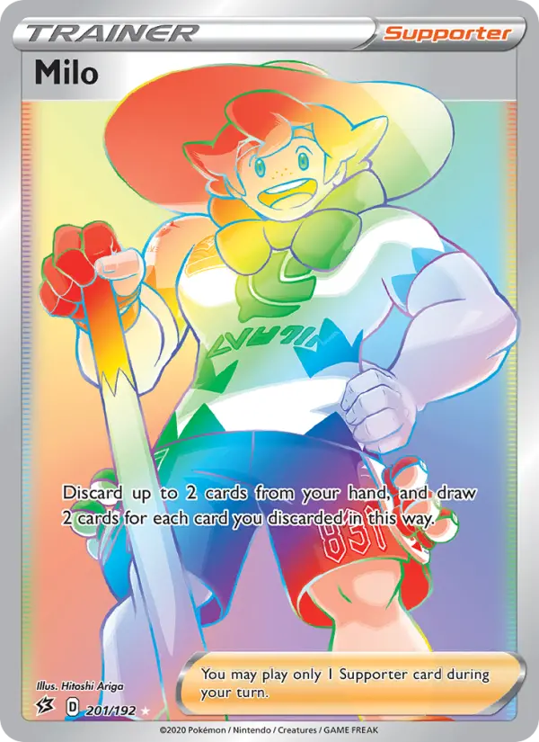 Milo Secret Rare Pokemon card #201 from Rebel Clash