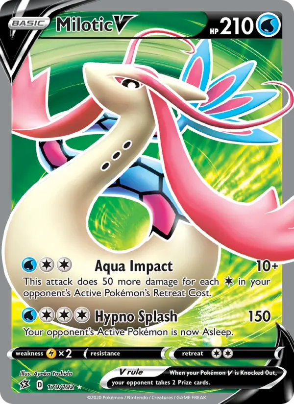 Milotic V Ultra Rare Pokemon card #179 from Rebel Clash