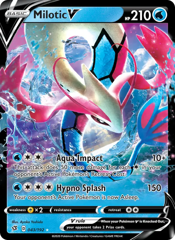 Milotic V Holo Rare V Pokemon card #43 from Rebel Clash