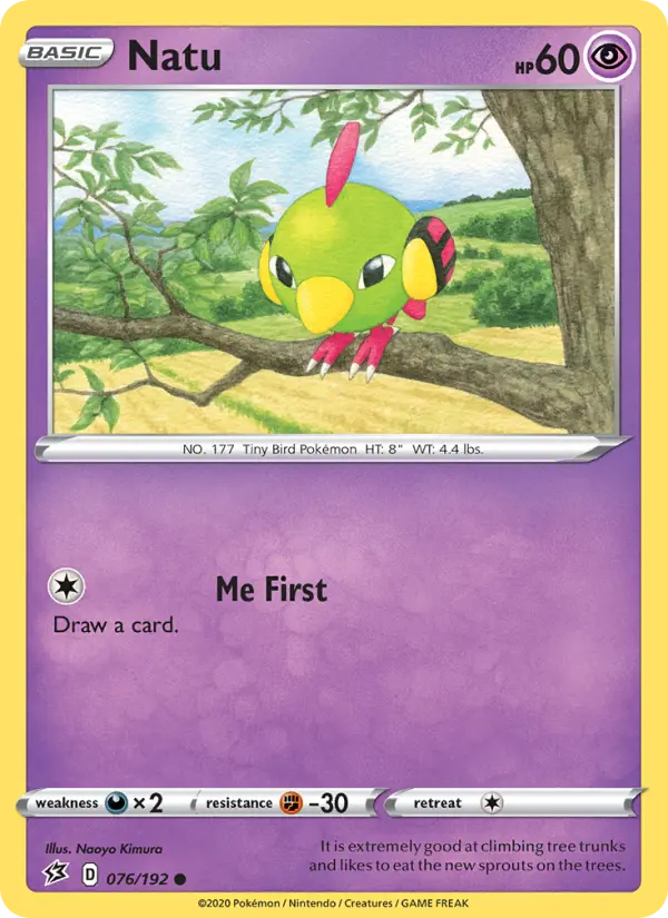 Natu Common Pokemon card #76 from Rebel Clash