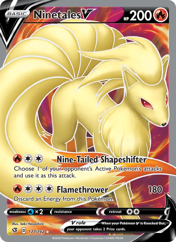 Ninetales V Ultra Rare Pokemon card #177 from Rebel Clash