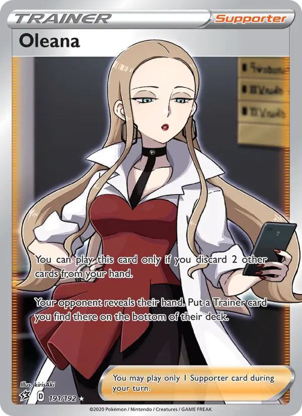 Oleana Ultra Rare Pokemon card #191 from Rebel Clash