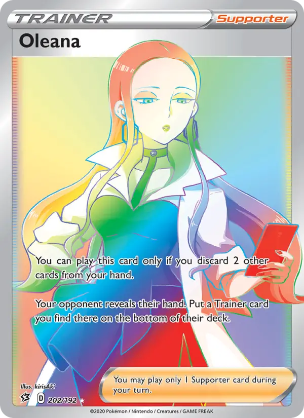 Oleana Secret Rare Pokemon card #202 from Rebel Clash
