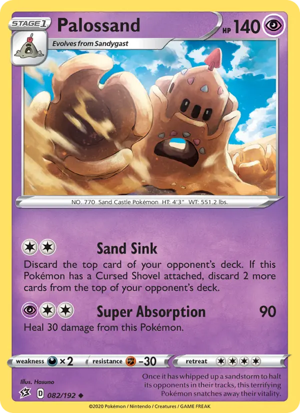 Palossand Uncommon Pokemon card #82 from Rebel Clash