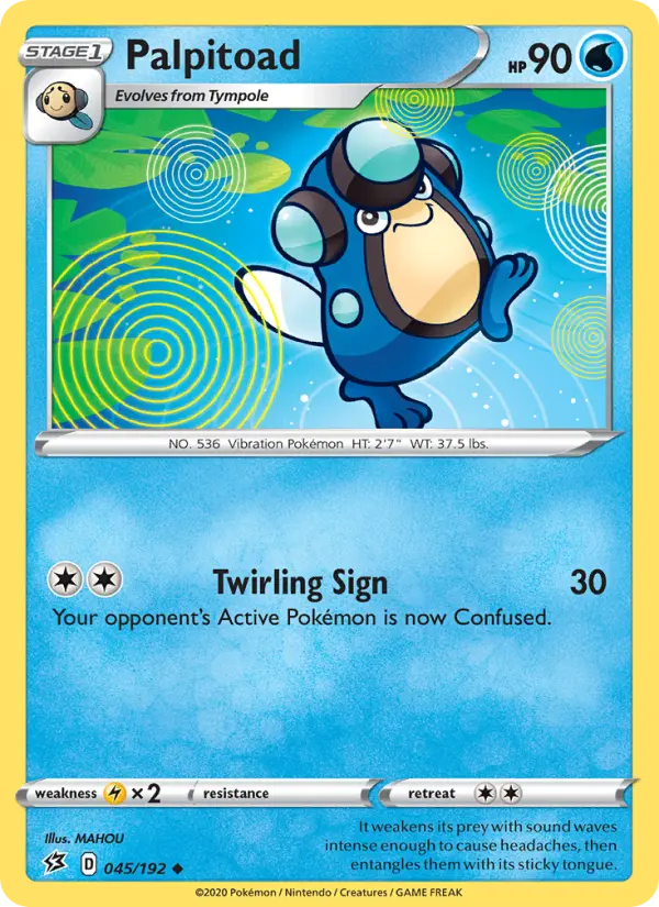 Palpitoad Uncommon Pokemon card #45 from Rebel Clash
