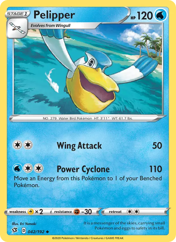Pelipper Uncommon Pokemon card #42 from Rebel Clash