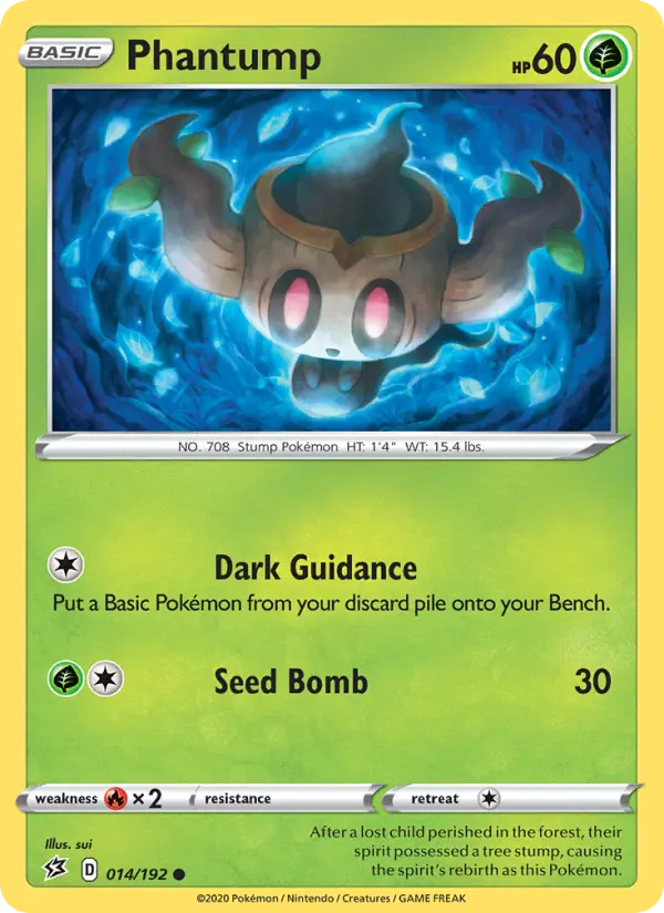 Phantump Common Pokemon card #14 from Rebel Clash