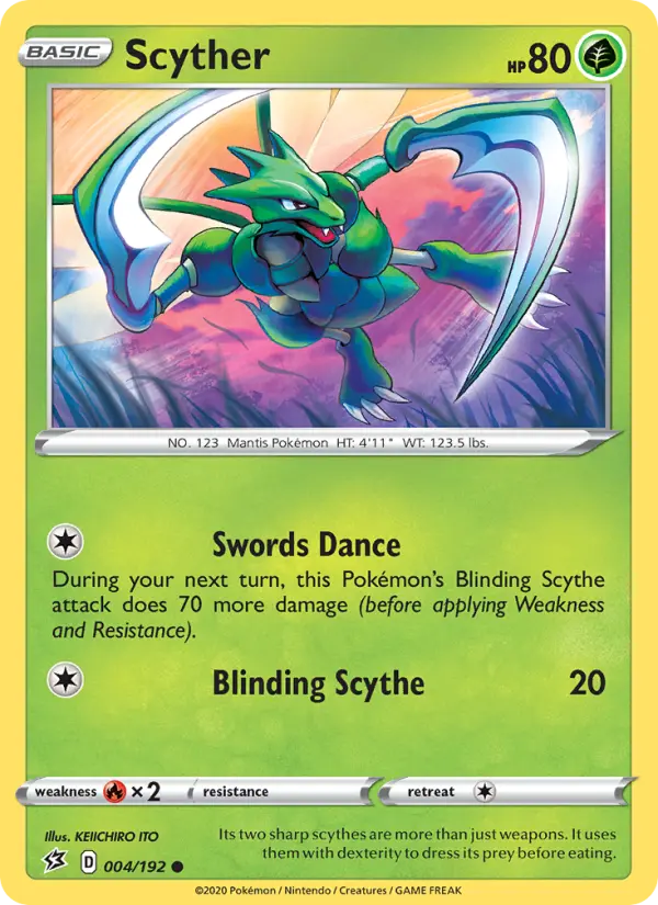 Scyther Common Pokemon card #4 from Rebel Clash