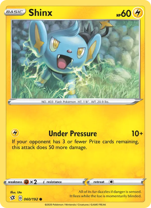 Shinx Common Pokemon card #60 from Rebel Clash
