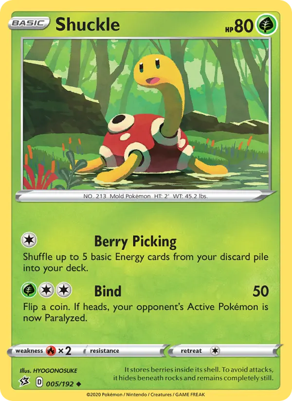 Shuckle Uncommon Pokemon card #5 from Rebel Clash