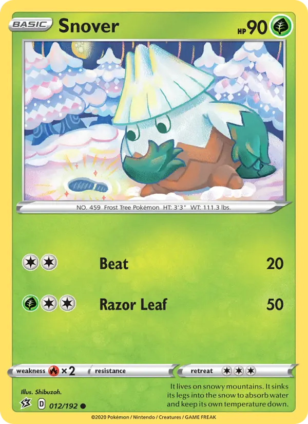 Snover Common Pokemon card #12 from Rebel Clash