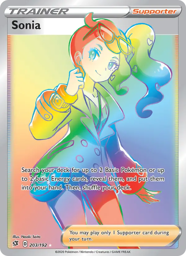 Sonia Secret Rare Pokemon card #203 from Rebel Clash
