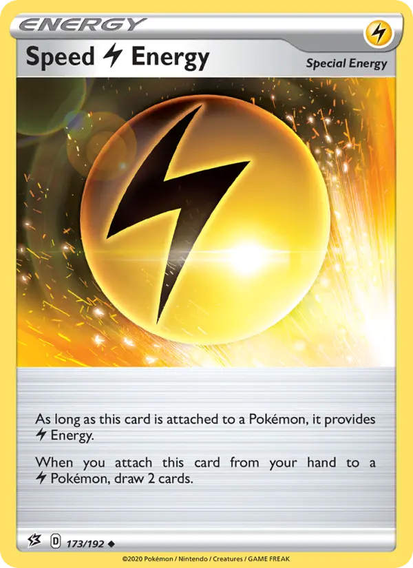 Speed Lightning Energy Uncommon Pokemon card #173 from Rebel Clash