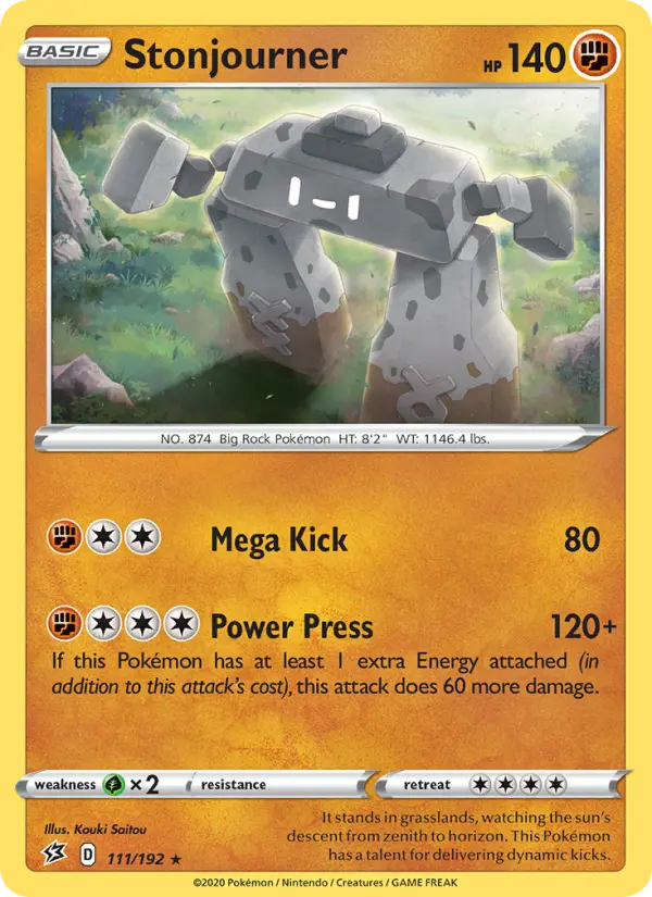 Stonjourner Holo Rare Pokemon card #111 from Rebel Clash