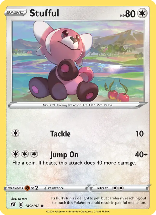 Stufful Common Pokemon card #149 from Rebel Clash