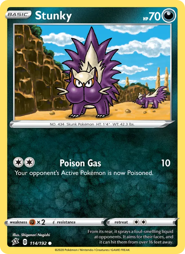 Stunky Common Pokemon card #114 from Rebel Clash