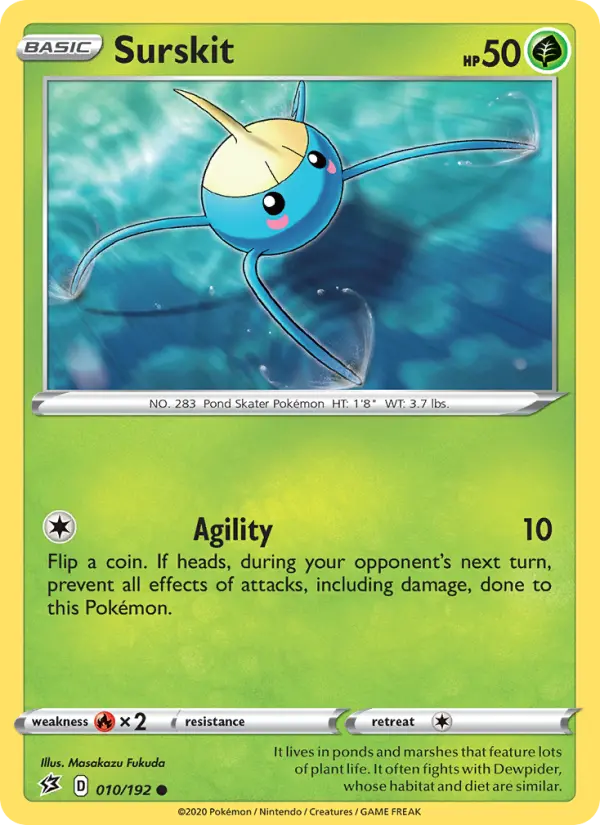 Surskit Common Pokemon card #10 from Rebel Clash