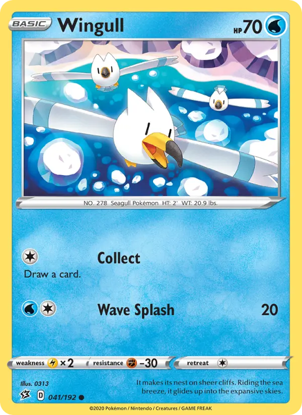 Wingull Common Pokemon card #41 from Rebel Clash