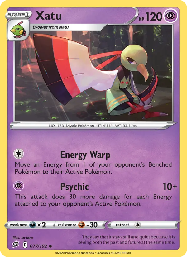 Xatu Uncommon Pokemon card #77 from Rebel Clash
