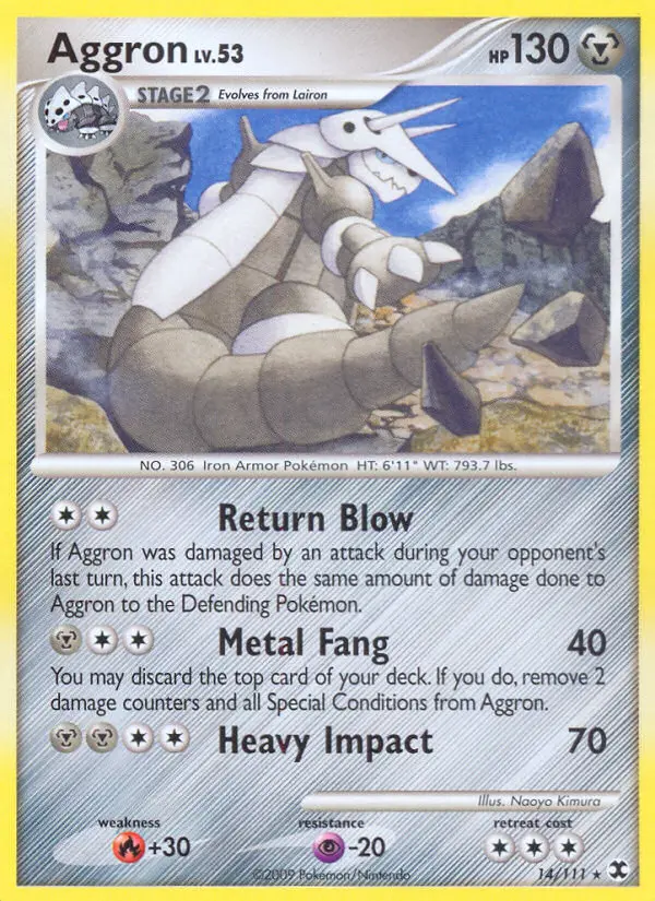 Aggron Rare Pokemon card #14 from Rising Rivals