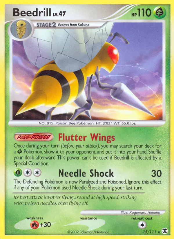 Beedrill Rare Pokemon card #15 from Rising Rivals