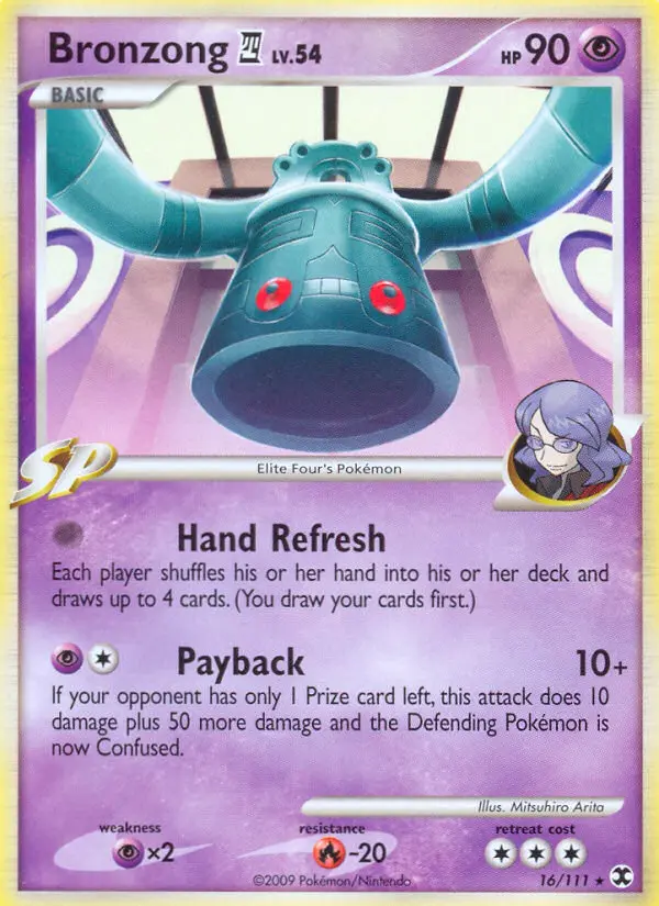Bronzong 4 Rare Pokemon card #16 from Rising Rivals