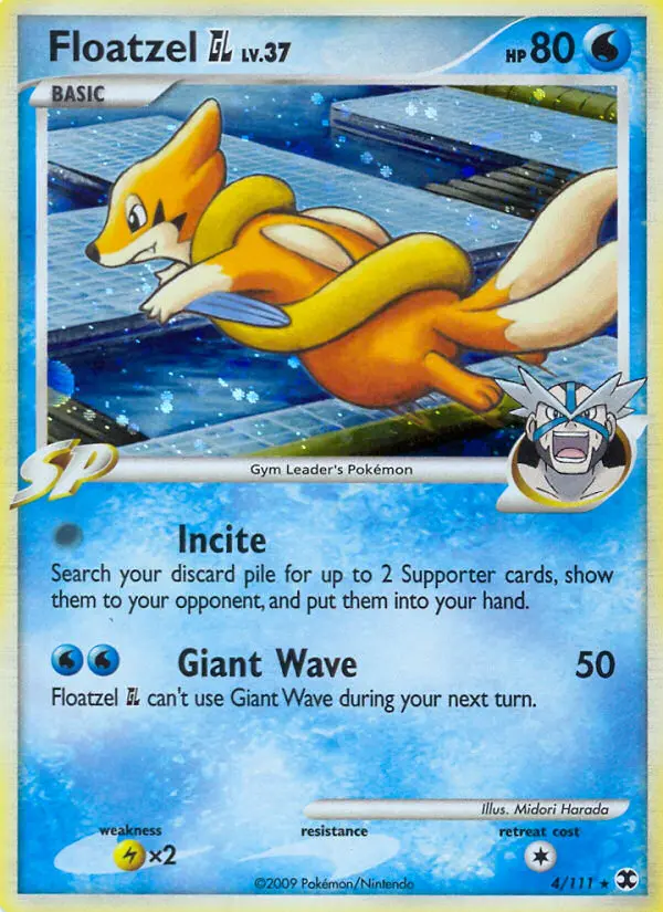Floatzel GL Rare Holo Pokemon card #4 from Rising Rivals
