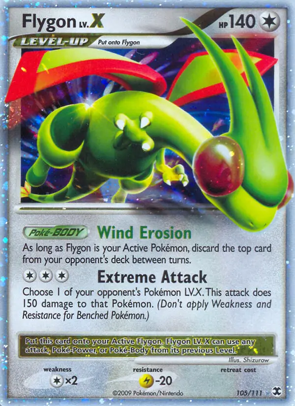 Flygon Rare Holo LV.X Pokemon card #105 from Rising Rivals