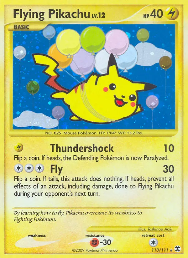 Flying Pikachu Rare Pokemon card #113 from Rising Rivals