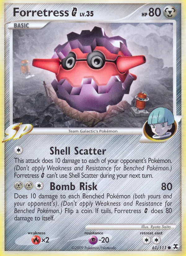 Forretress G Common Pokemon card #61 from Rising Rivals