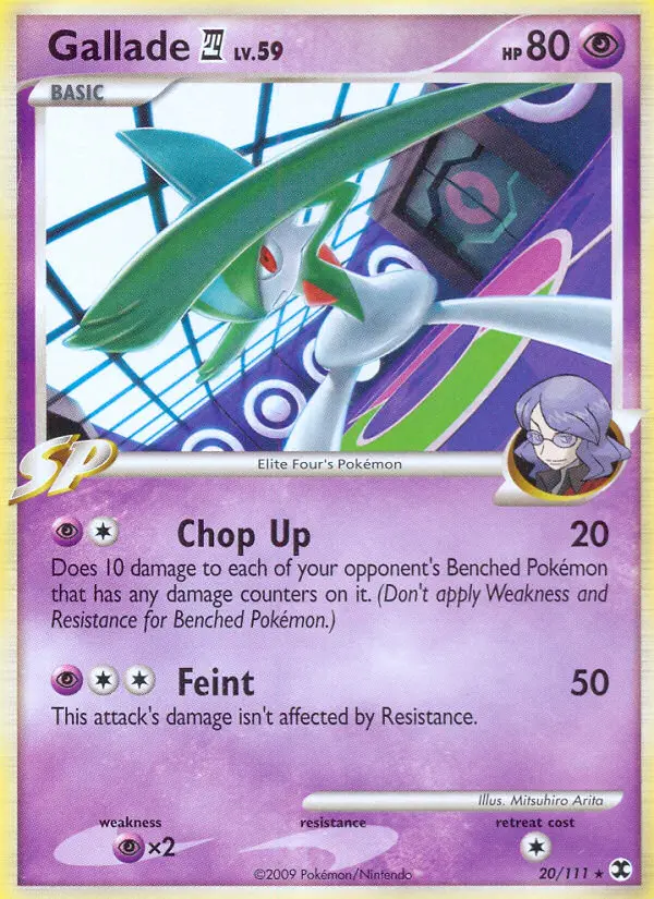 Gallade 4 Rare Pokemon card #20 from Rising Rivals