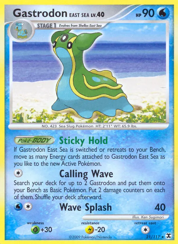 Gastrodon East Sea Rare Pokemon card #21 from Rising Rivals