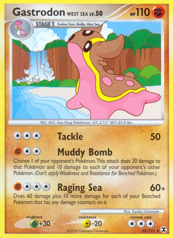 Gastrodon West Sea Rare Pokemon card #22 from Rising Rivals
