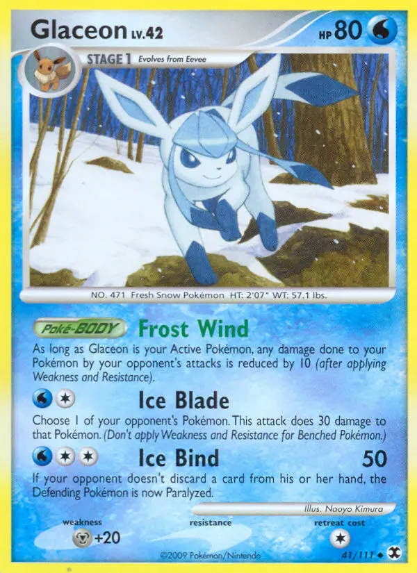 Glaceon Uncommon Pokemon card #41 from Rising Rivals
