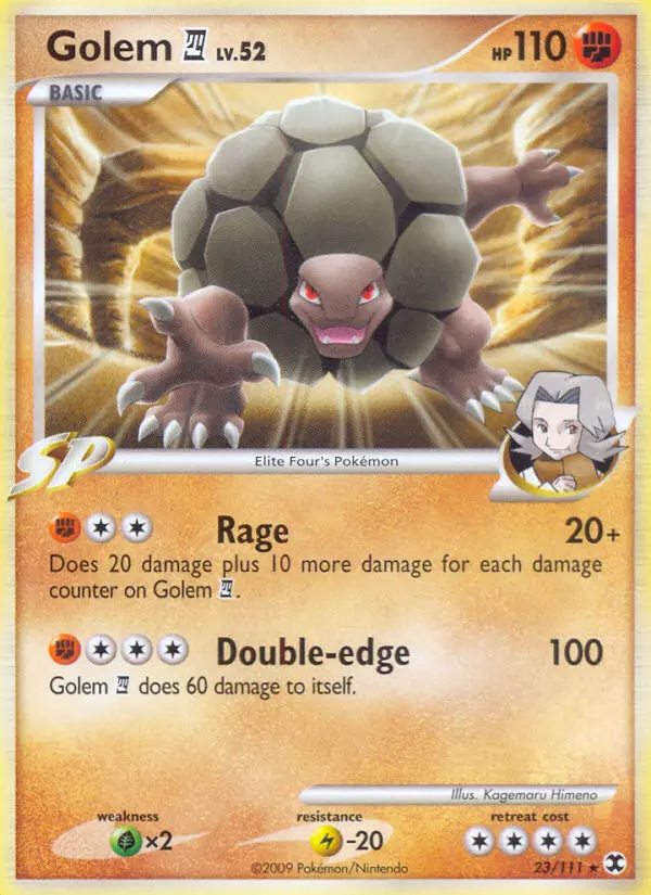 Golem 4 Rare Pokemon card #23 from Rising Rivals