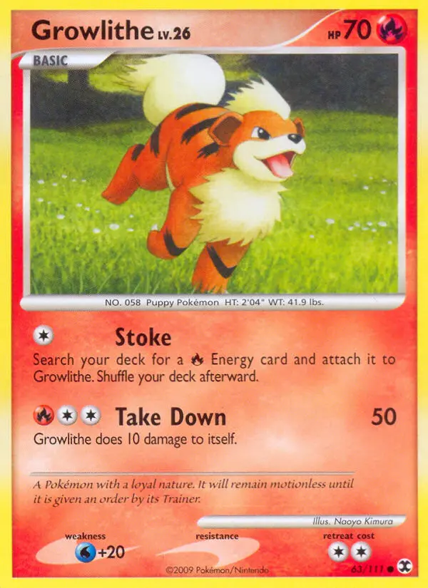 Growlithe Common Pokemon card #63 from Rising Rivals