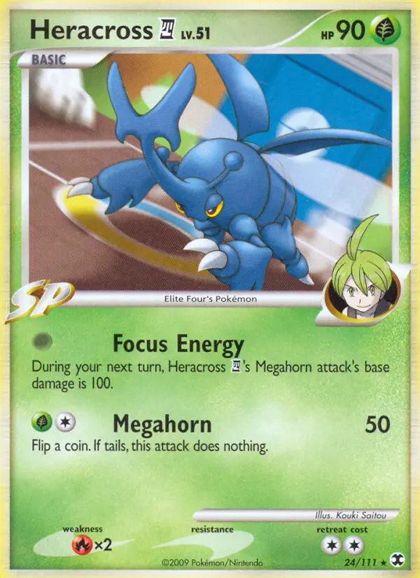 Heracross 4 Rare Pokemon card #24 from Rising Rivals