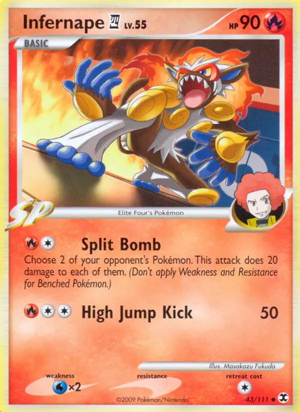 Infernape 4 Uncommon Pokemon card #43 from Rising Rivals