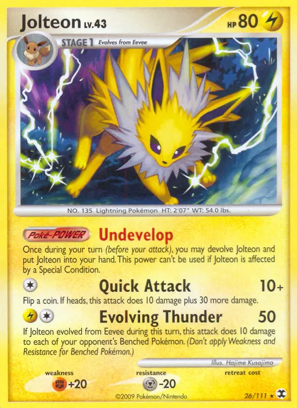 Jolteon Rare Pokemon card #26 from Rising Rivals