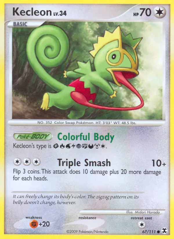 Kecleon Common Pokemon card #67 from Rising Rivals