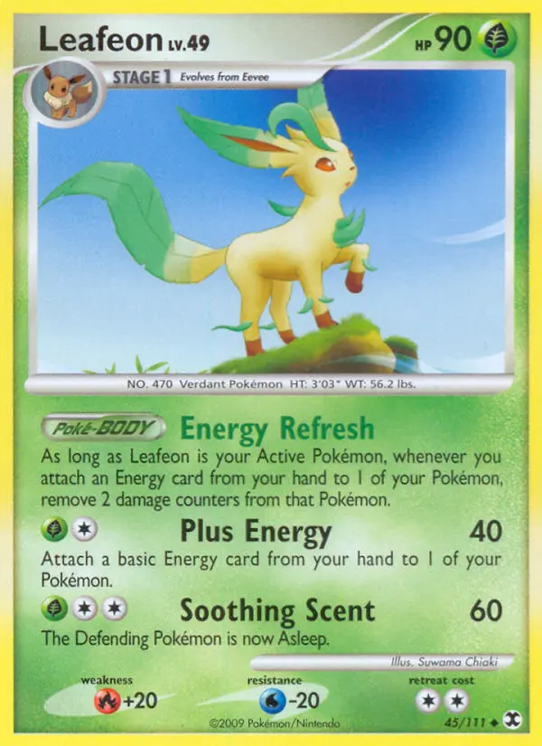 Leafeon Uncommon Pokemon card #45 from Rising Rivals