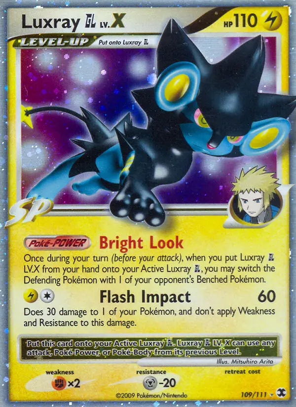 Luxray GL Rare Holo LV.X Pokemon card #109 from Rising Rivals