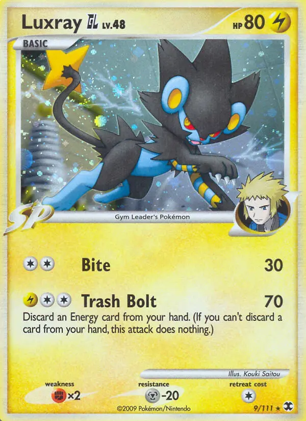 Luxray GL Rare Holo Pokemon card #9 from Rising Rivals