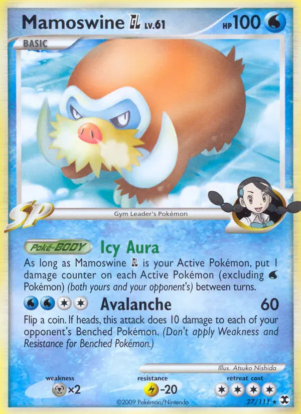 Mamoswine GL Rare Pokemon card #27 from Rising Rivals