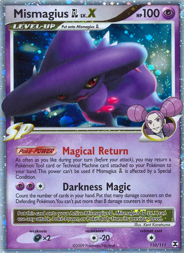 Mismagius GL Rare Holo LV.X Pokemon card #110 from Rising Rivals