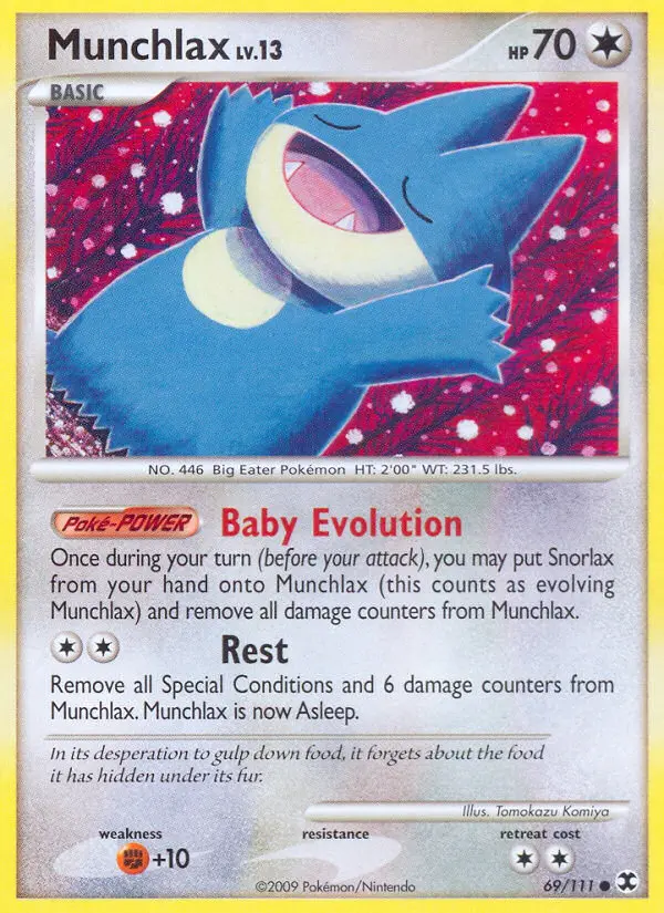 Munchlax Common Pokemon card #69 from Rising Rivals