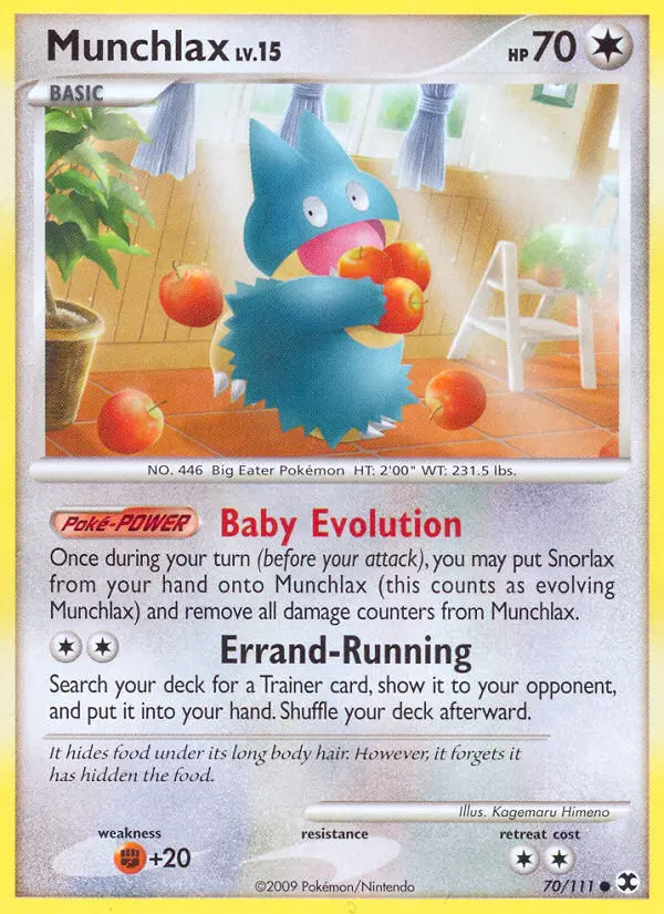 Munchlax Common Pokemon card #70 from Rising Rivals