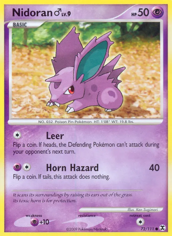 Nidoran♂ Common Pokemon card #72 from Rising Rivals